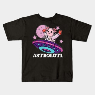 Astrolotl Axolotl Astronauts Funny Chubby Axolotl Kawaii Kids T-Shirt